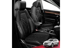 FREESOO CRV Seat Covers - Custom Fit Car Seat Covers Full Set for CRV 2017-2022 - Luxury Waterproof Leather Seat Covers for SUV - Black