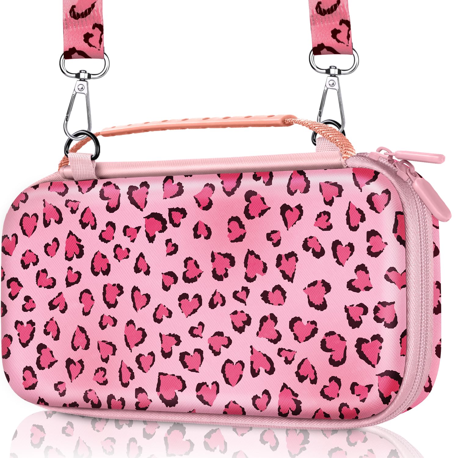 Gurgitat for Nintendo Switch 2 Carrying Case - Heart Cute Kawaii Design with Handle and Strap for Switch 2 2025 Travel Cases Portable Storage Carry Protective Hard Shell for Women Girls Boys Teens