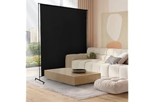 YSEJOMP Room Divider Screen 72"x72" with Lockable Caster Wheels, Privacy Panel for Home, Office, or Classroom, Easy to Move and Secure with Brake,Height Adjustable (Black, 72 X 72 Inches)