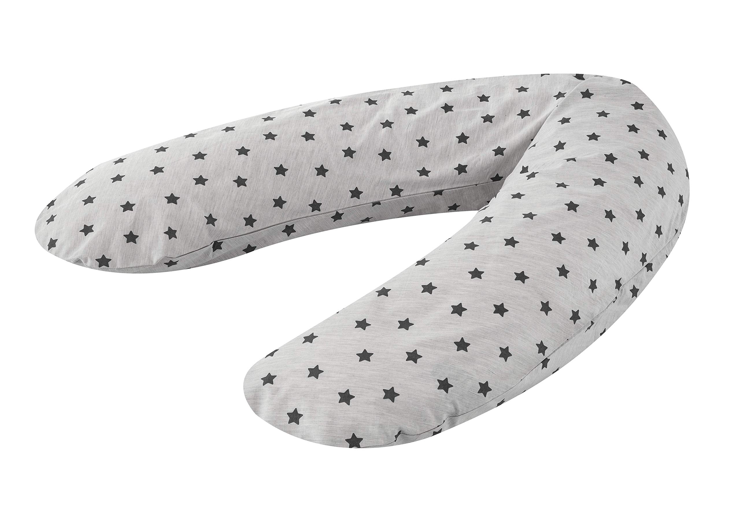 Träumeland TT19212 Cover for Nursing and Pregnancy Pillow, 190 cm, Star Dream Design, Grey, Multicoloured