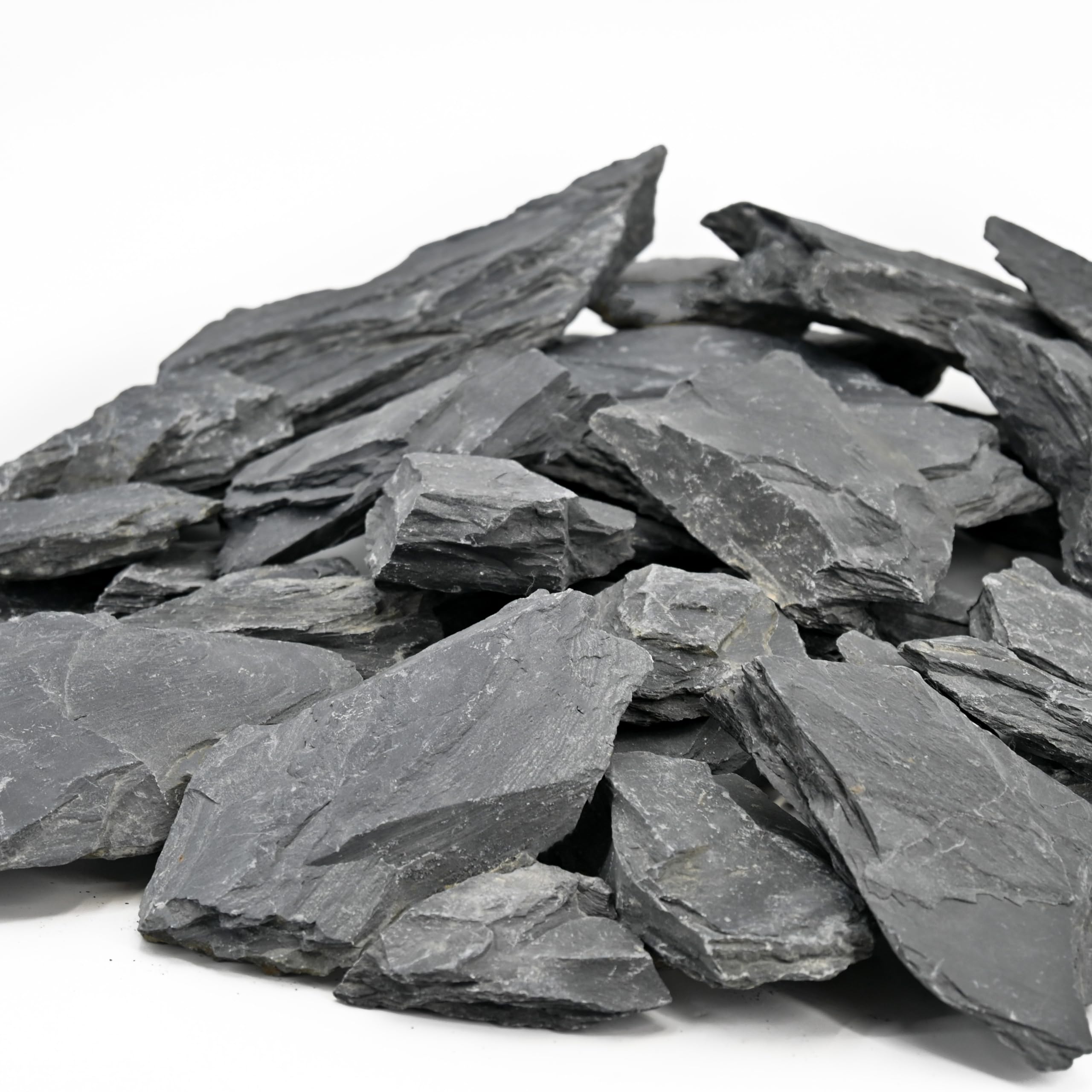 Photo 1 of Unocho Aquarium Rocks 5lb Natural Slate Stone for Aquarirum Reptile Basking Platforms,Terrariums,Paludariums,Bonsai,Nano Aquascaping,Miniature or Fairy Gardens (2-4 inches)