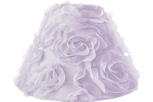 Sweet Jojo Designs Purple Floral Rose Lamp Shade - Solid Light Lavender Flower Luxurious Elegant Princess Vintage Boho Shabby Chic Luxury Glam High End Roses