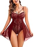 Avidlove Babydoll Lingerie for Women Floral Snap