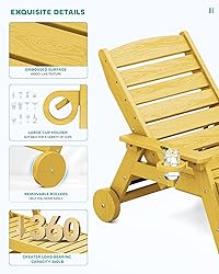 SERWALL Patio Chaise Lounge Chair, 5 Positions
