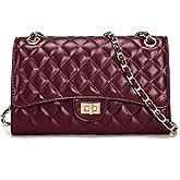 Quilted Crossbody Purse for Women Trendy Ladies Shoulder Bag with Chain Strap PU Leather Cross Body Bags Satchel HandBag