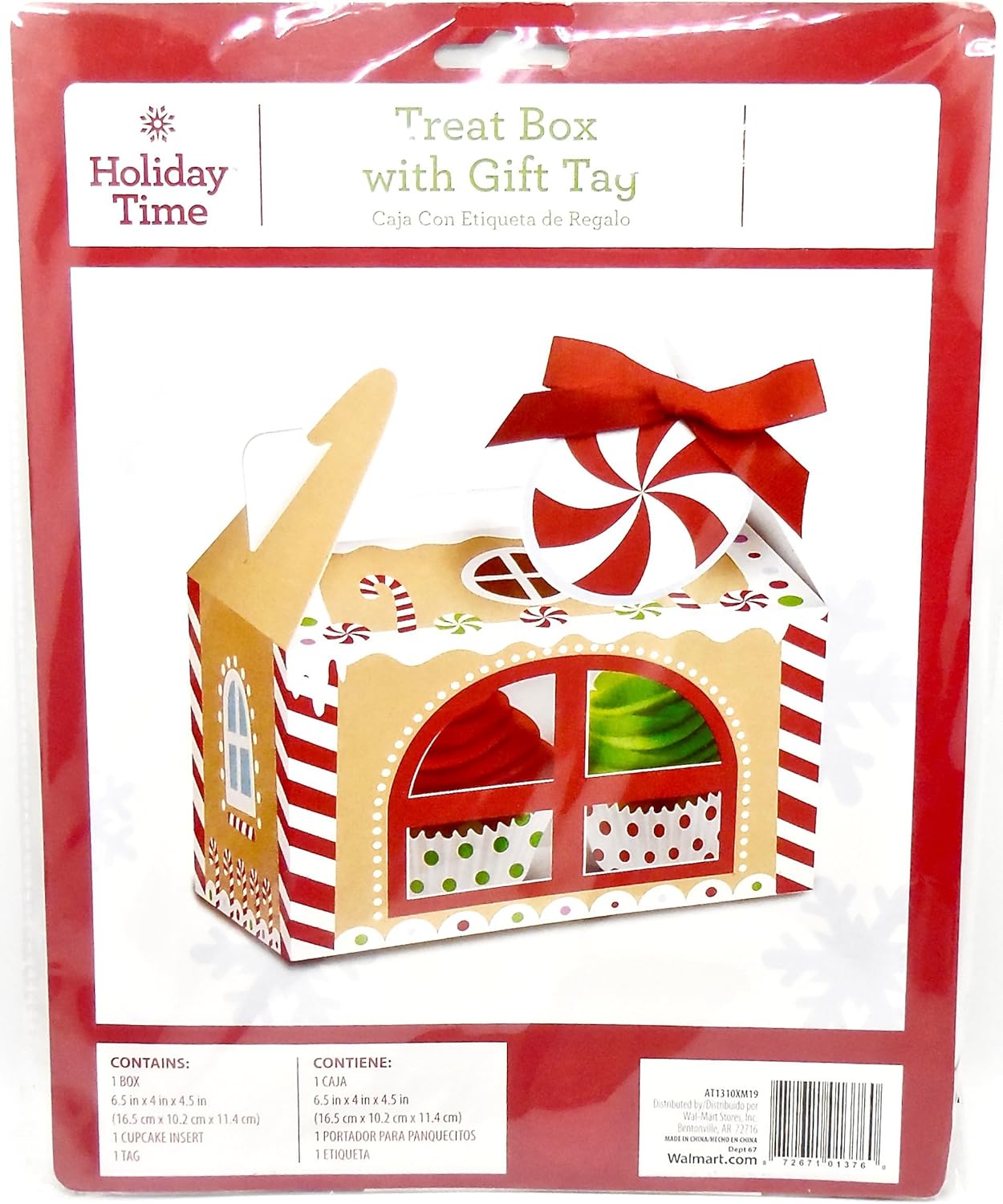 Holiday Treat Box,gable Style,Gift Tag,6.5"x4"x4.5"