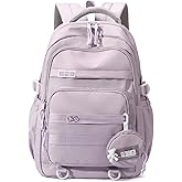 Armbq Kids Backpack for Girls Aesthetic School Backpack for Teens Elementary Middle School Bookbag Purple Girls Back Pack