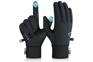 Benirap Winter Gloves Men Women, Warm Thermal Touchscreen Running Gloves Windproof Non-Slip for Cycling Driving Hiking Black