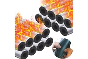 FUYITE 16 Pack Pipe Insulation Foam Tube, 3/4'' Self Adhesive Pre Slit Foam Pipe Covers Polyethylene with Aluminum Foil for Spigot, Winter Outside Pipes, Sprinkler, Water Heater Pipes Freeze Protection
