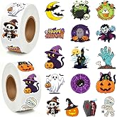 1200Pcs Halloween Stickers 2 Rolls Halloween Stickers for Kids 16 Design | Self Adhesive Sticker Rolls,Cute Halloween Stickers,Spider,Bat,Pumpkin,Ghost Sticker,Classroom Rewards,Scrapbook,Party Favors