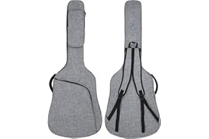 MUZTOP 12MM 39 40 41 Inch Guitar Bag Acoustic Guitar Case Thick Padding Acoustic Guitar Gig Bag with Comfortable Handle and Pockets Acoustic Guitar Bag Soft with Neck Strap Back Back Hanger Loop