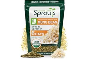 NATURE JIMS SPROUTS Nature Jims Premium Mung Bean Sprouting Seeds – 16 Oz – NON GMO- Resealable Bag for Longer Freshness – Rich in Vitamins, Minerals, Fiber