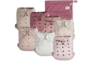 Nora's Nursery Cloth Diaper Cover, Reusable Cover with Snap Closure, Shell for Prefold, Flat, or Fitted Inserts, Includes Wet Bag - Ballet Slippers