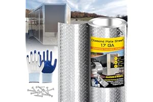 RVSURVE Diamond Plate Aluminum Sheet – 3003 H22, 17GA 0.045" Thick, Heavy-Duty Aluminum Sheet Metal 8" x 120", Rust-Resistant Metal Panel for Kitchen, Bathroom, Walk-in Refrigerators, Trailers & DIY Projects