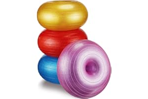 Libima 4 Pcs Flexible Seating for Classroom Inflatable Ball Chairs with Pump Donut Exercise Ball Cushion Seat for Balance and Stability Training School Home Office Gym Yoga Workout