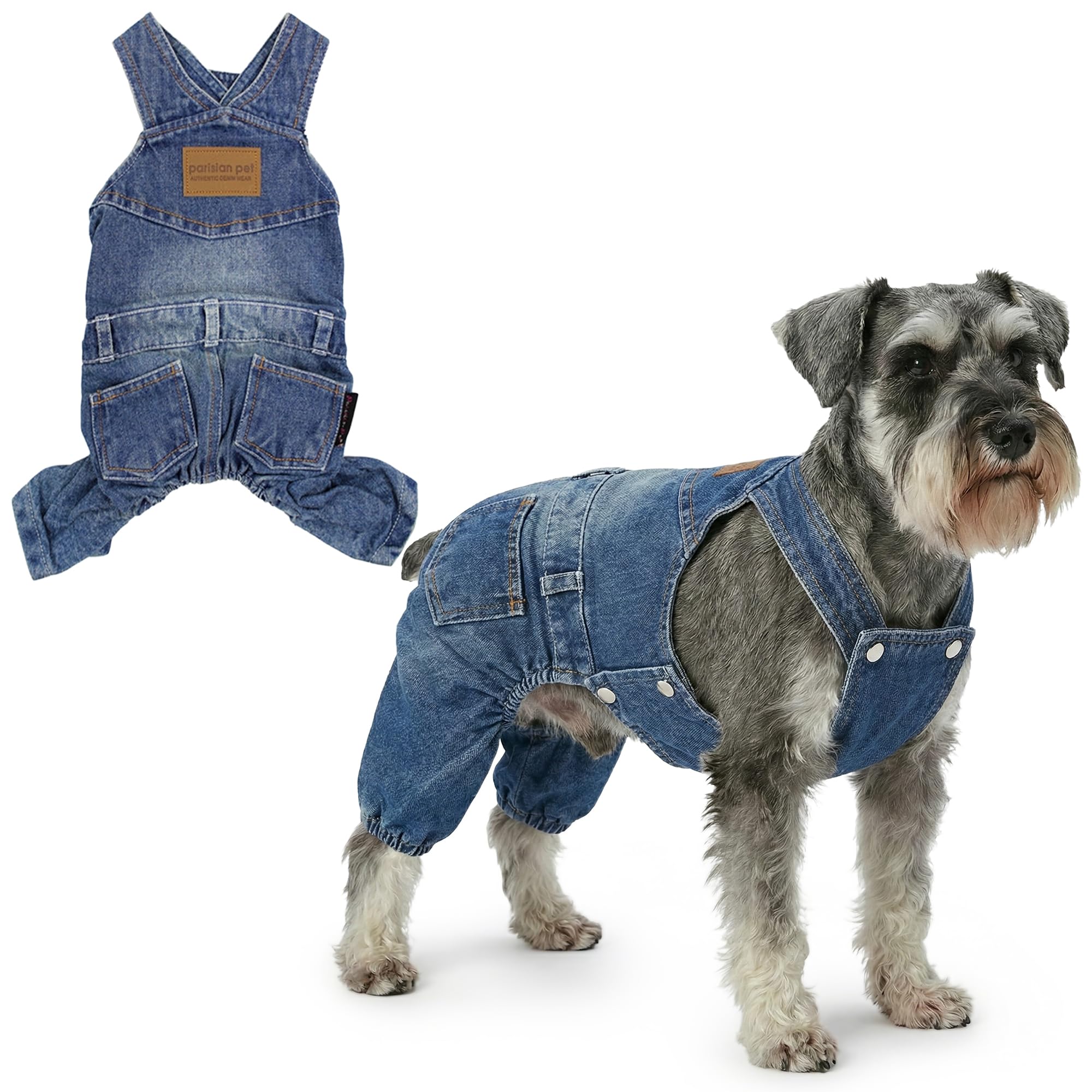 Parisian Pet Dog Clothes Cat Apparel Outfits Denim Overall, 2XL
