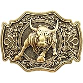 QUKE Long Horn Bull Rodeo Western Cowboy Belt Buckle For Men