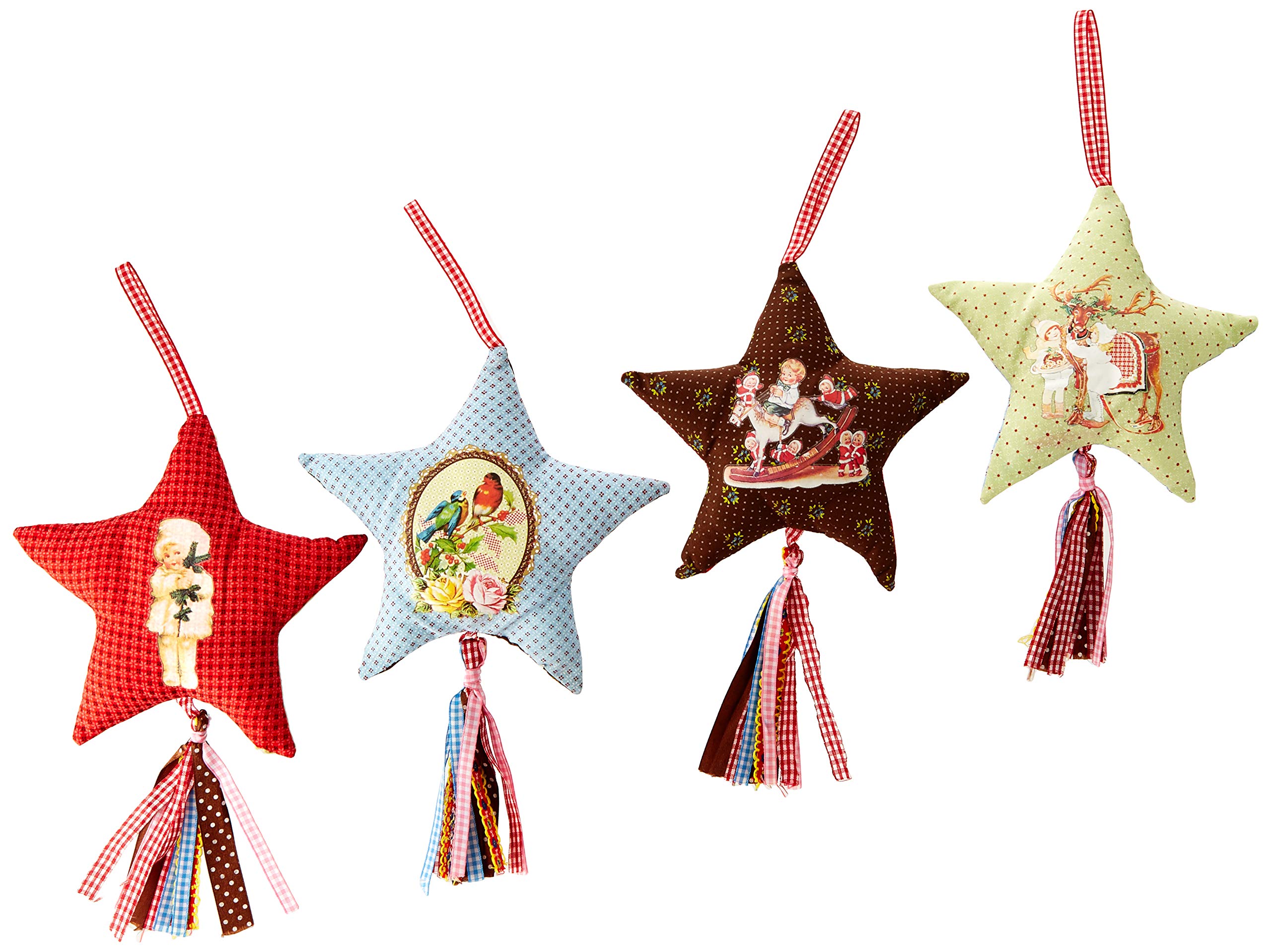 OmniReselling Traditional Christmas Plush Stars Multipack (One of Each), Unspecified
