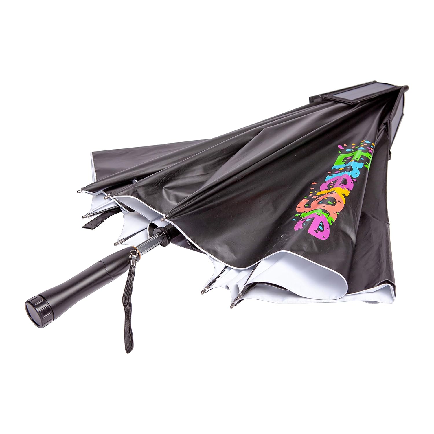 Energie Umbrella - Large Eco-Friendly Travel Umbrella, Solar Powered, Automatic Cooling, Phone Charging, Wind Proof, Extremely Durable Strong Triple Coated Canopy