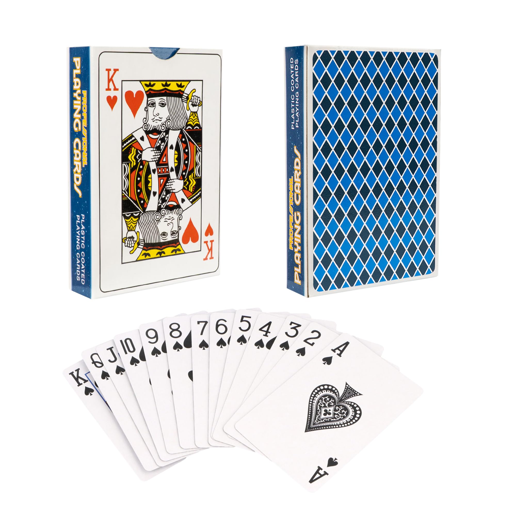 D.A.Y. Republic 2pk Professional Standard Plastic Coated Poker Size Playing Cards, 2 x 52 Card Deck + Jokers, Ideal for Poker Nights, Parties and Family Games