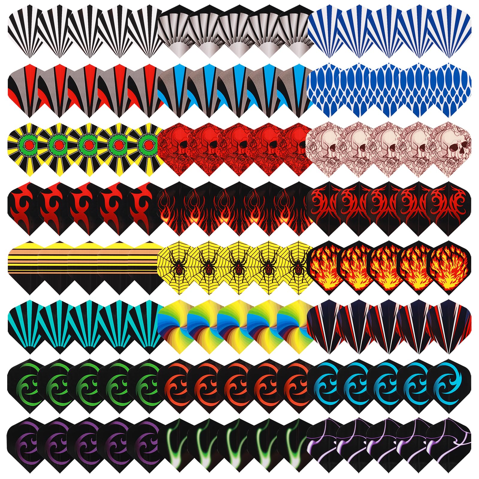 Deetenks 120PCS Dart Flights 24 Sets Dart Standard Flights Replacement Feather Tail Wing Dart Accessories