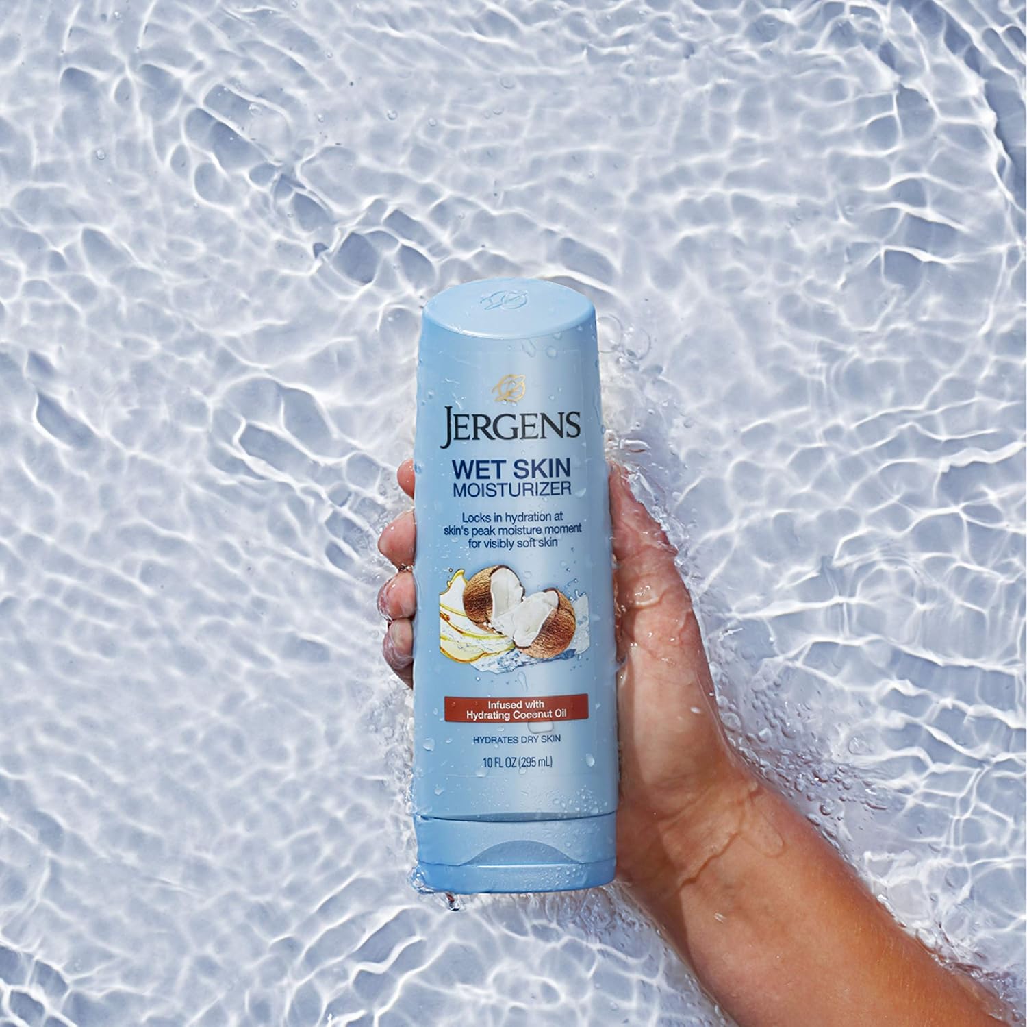 Jergens Wet Skin Refreshing Coconut Oil Moisturizer, 10 Ounce, Luxuriously Smooth Skin, Fast-Absorbing, Non-Greasy, Dermatologist Tested : Beauty