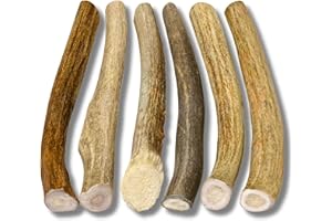 WhiteTail Naturals - Antlers for Small Dogs (6 Pack) Deer Antler Dog Chew Bones for Small Aggressive Chewers - Long Lasting Horn Chew Toys - Naturally Shed