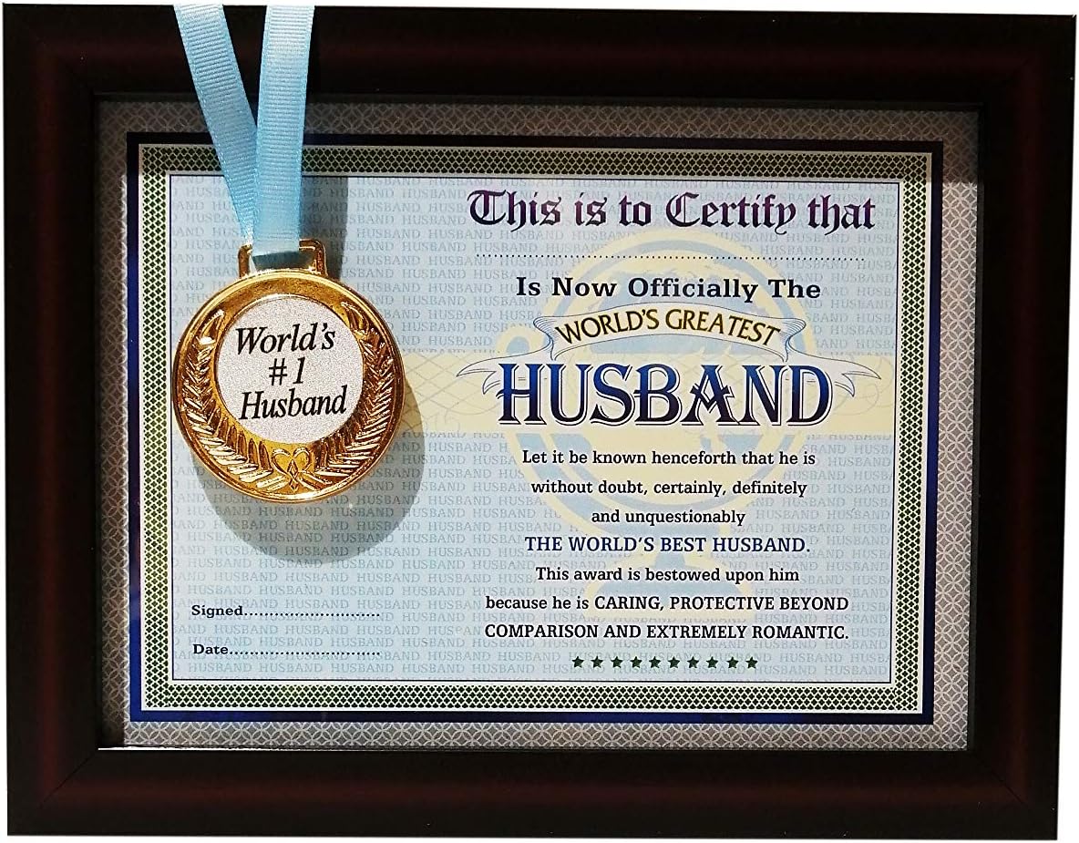 Northland The World's Best Husband Framed Certificate with World's 1