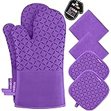 KEGOUU Oven Mitts and Pot Holders 6pcs Set, Kitchen