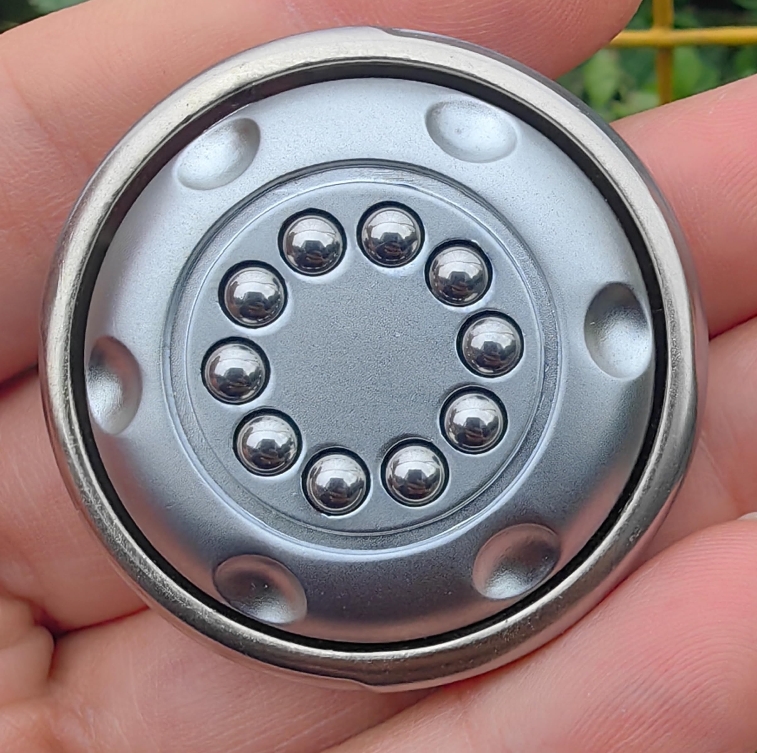 Photo 1 of T-Conceal EDC Magnetic Metal Stress Relief Spinner Toy, Anxiety Reducing EDC Fidget Toy for Focus and Calm, Portable Office and Home Use (Silver)