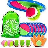 Tulyra Toss and Catch Ball Set,Outdoor Games,Beach Games,Backyard Games,Lawn Games,Paddle Ball and Catch Game,Gifts for Kids/