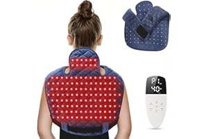 AOLADY HEALTHY Red Light Therapy for Body, Fathers Day & Birthday Gifts for Mom Dad Women Men, Heating Pad for Neck and Shoulders and Back, 660nm & 850nm Infrared Light, 5 Light Intensity 3 Heat Levels, Dark Blue