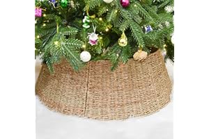 Rocinha Rattan Christmas Tree Collar Basket - Rustic Handcrafted Tree Ring