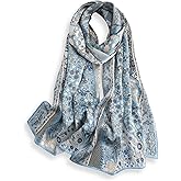 PoeticEHome 100% Mulberry Silk Long Scarf Wrap - Women's Large Oblong Sunscreen Shawl with Gift Packaging