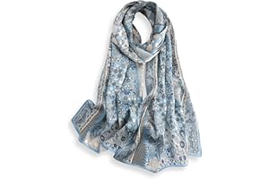 PoeticEHome 100% Mulberry Silk Long Scarf - Women's Large Oblong Shawl for Head, Neck, and Hair Wrap, with Gift Packaging