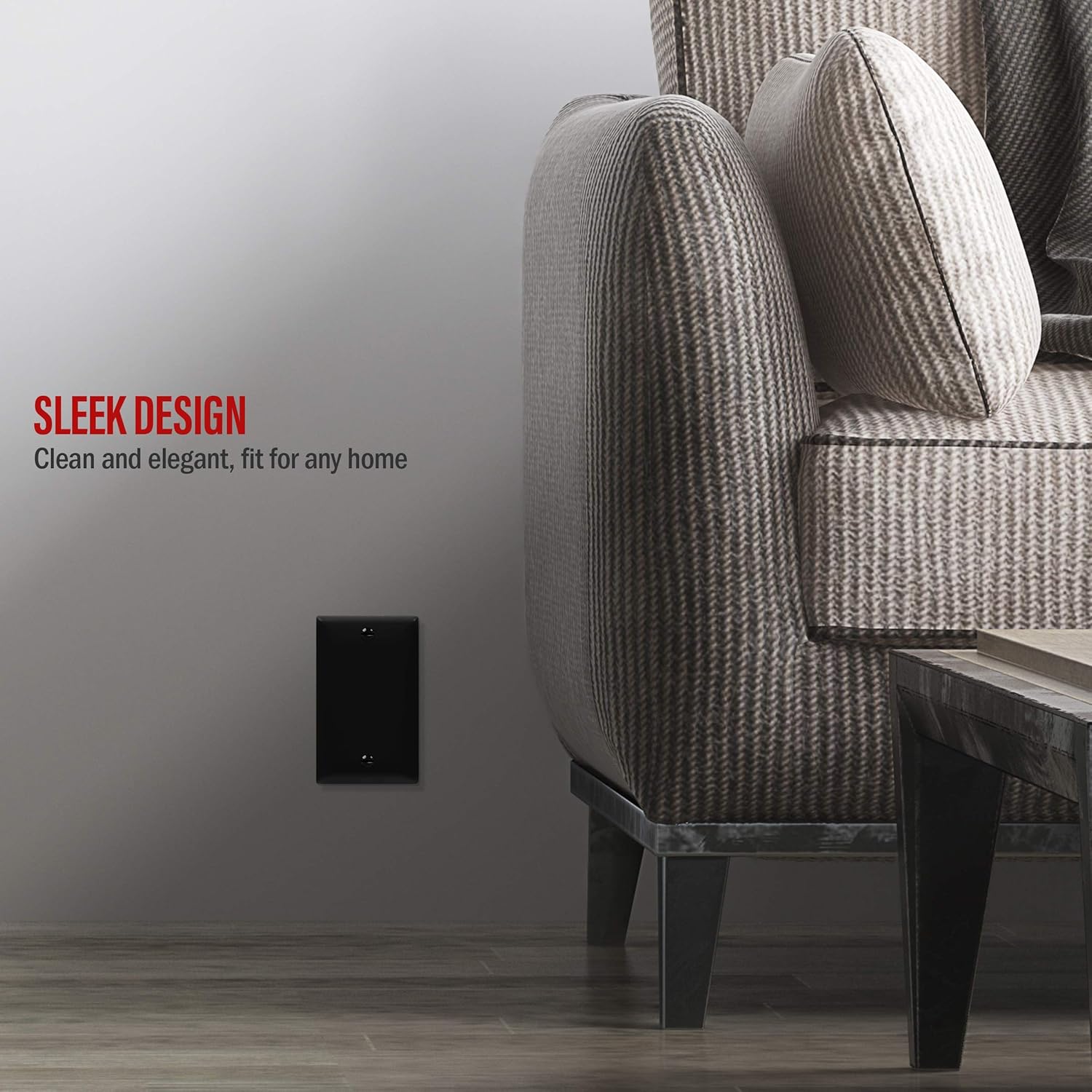 ENERLITES Blank Device Wall Plate, Size 1-Gang 4.50" x 2.76", Polycarbonate Thermoplastic, 8801-BK-10PCS, Black (10 Pack): Home Improvement