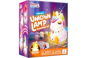 Klever Kits DIY Night Light- Paint Your Own Unicorn Lamp- Arts & Crafts Kit School Activities Art Supplies Painting Kits, Birthday Gifts for Girls Boys Aged 6+
