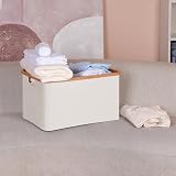 efluky 60L Foldable Bamboo Laundry Basket Collapsible Storage view 6