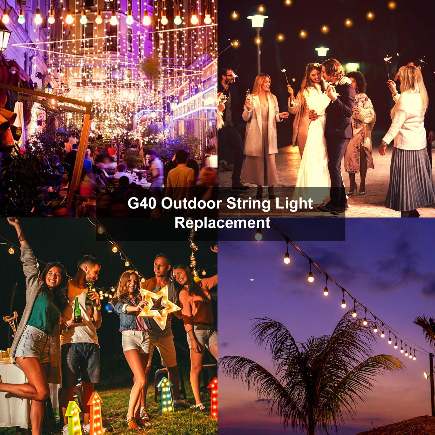 ROMANJOY G40 LED Bulbs Outdoor, 1W Replacement Bulbs for 220V-240V Main-Powered G40 Outdoor String Lights - Image 4