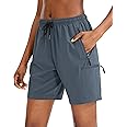 SANTINY Women's 5''/ 7''/9'' Hiking Cargo Shorts Quick Dry Lightweight Summer Shorts for Women Athletic Golf Zipper Pockets
