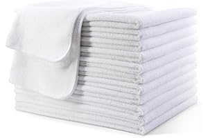 Polyte Professional Quick Dry Lint Free Microfiber Hair Drying Salon Towel, 16 x 29 in, 12 Pack (White)
