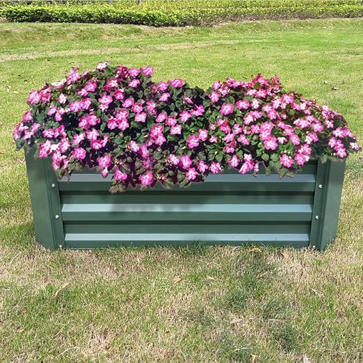 HENGMEI - Jardinera de Acero galvanizado, Rectangular, para balcón ...