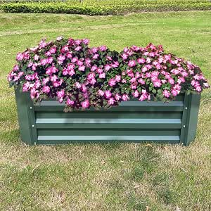 HENGMEI - Jardinera de Acero galvanizado, Rectangular, para balcón ...