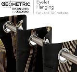 Deconovo Blackout Curtains 46x54 Inch Gold Wave Foil 2 Panels Bedroom view 5