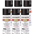 Rust-Oleum 7776830-6PK Stops Rust Spray Paint, 12 Oz, Flat Black, 6 Pack