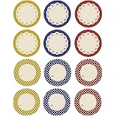 Outus 240 Pieces Canning Label Round Shaped Jar 2 Inch Mason Jar Lid Stickers Multicolored Meal Label for Food Container, Glass Bottle, Canned Supplies, Home and Kitchen Organization, School Class