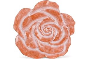 NAT AND JULES NAT & Jules Rose Flower Shaped Dimensional Indoor Outdoor 12 inch Cast Resin Decorative Garden Stepping Stone, Patio, Walkway Sculpture Yard Art, Red Terracotta