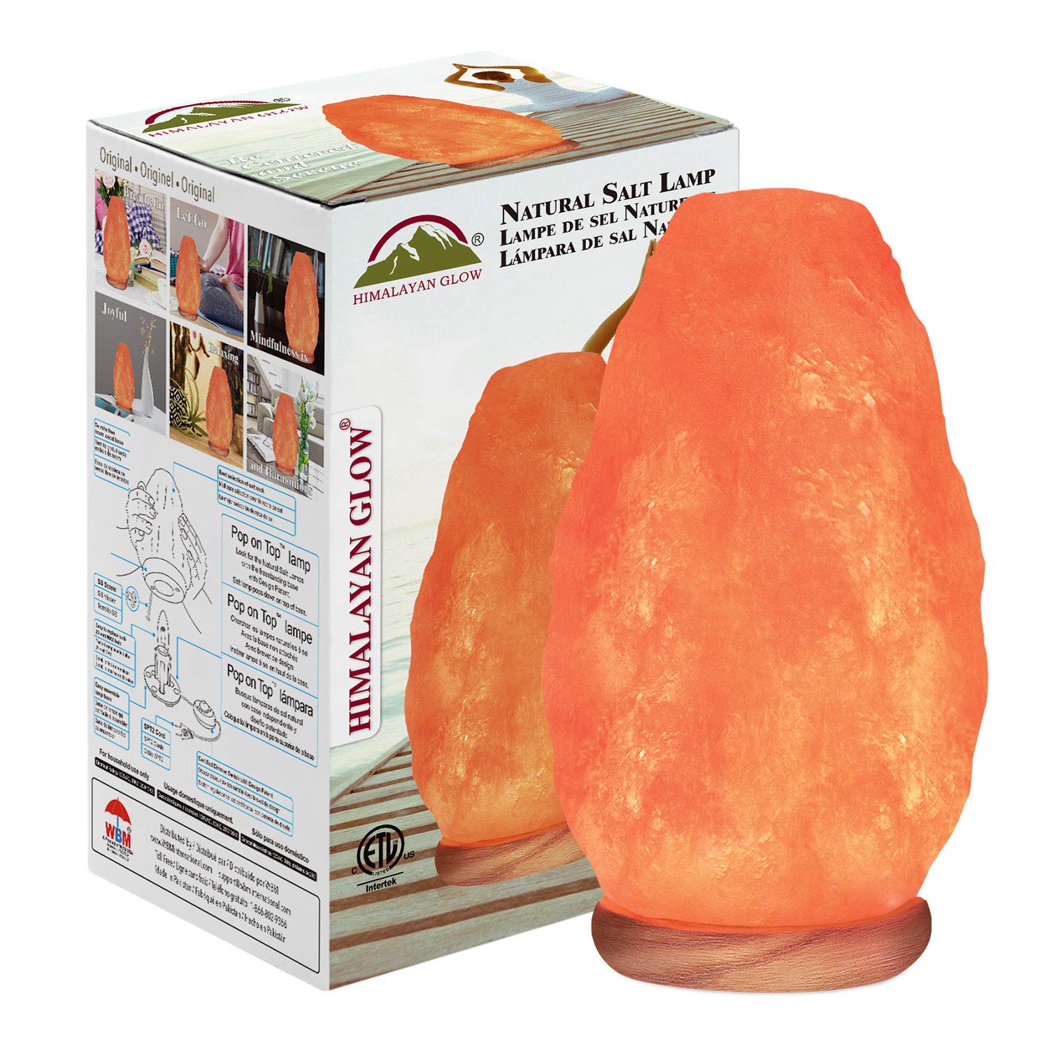 Himalayan Glow Natural Pink Salt Lamp, Crystal Salt Lamp Night Light