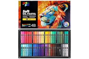 Artspal Soft Oil Pastels Set of 48 Vibrant Colors, Smooth and Soft Oil Pastel Crayons for Artists, Beginners, Teachers, Stude