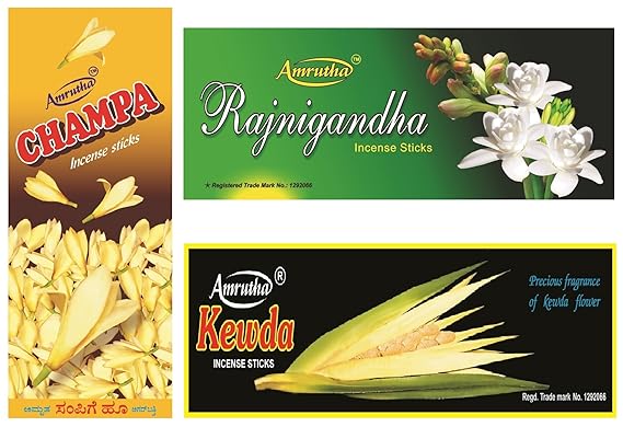 AMRUTHA PREMIUM INCENSE STICKS Assorted Incense Sticks (100G) - Pack of 3